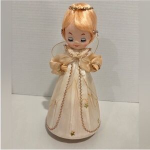 Vintage Brite Star 20” Rotating Musical Angel Plays Silent Night TESTED Japan